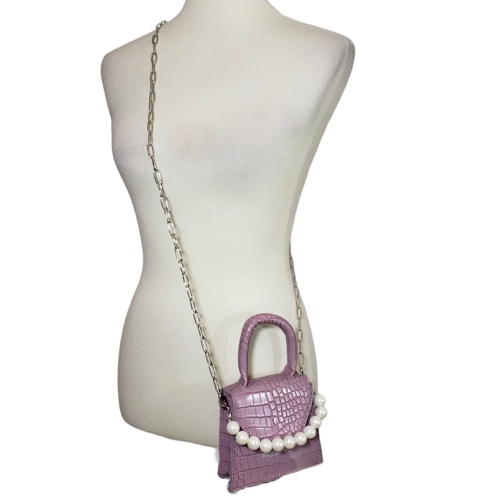 Boutique Faux Croc Crossbody Mini Bag Sz OS